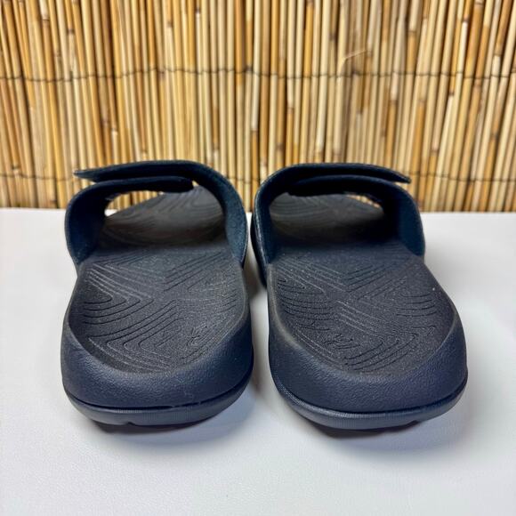 Nike Air Jordan Hydro 7 Slide Mens Size 11 Triple Black Slip On Logo Strap - Picture 4 of 9